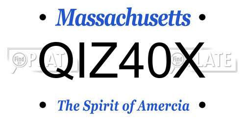 QIZ40X Massachusetts License Plate