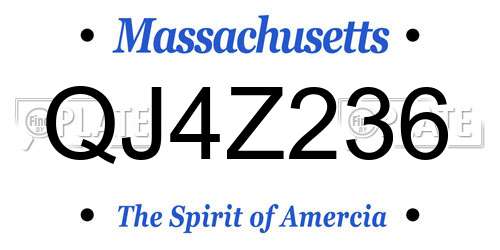 QJ4Z236 Massachusetts License Plate