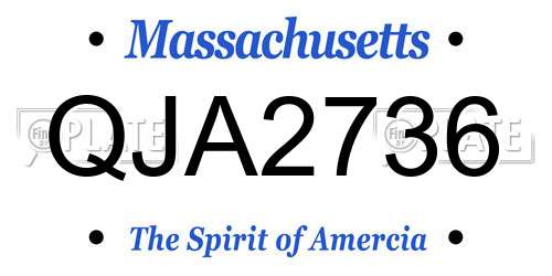QJA2736 Massachusetts License Plate