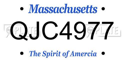 QJC4977 Massachusetts License Plate