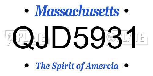 QJD5931 Massachusetts License Plate
