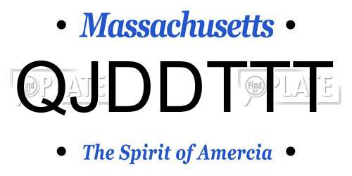 QJDDTTT Massachusetts License Plate