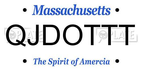 QJDOTTT Massachusetts License Plate