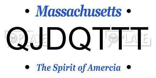 QJDQTTT Massachusetts License Plate