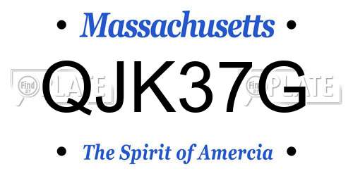 QJK37G Massachusetts License Plate