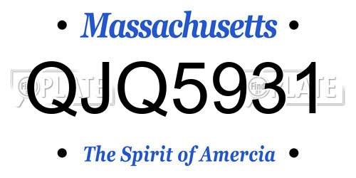 QJQ5931 Massachusetts License Plate