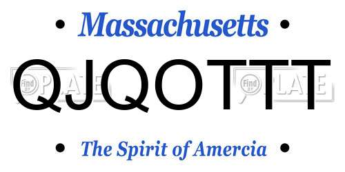 QJQOTTT Massachusetts License Plate
