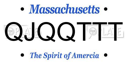 QJQQTTT Massachusetts License Plate