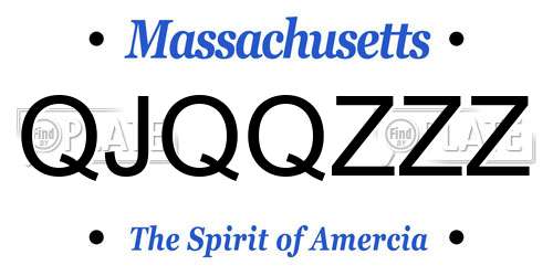 QJQQZZZ Massachusetts License Plate