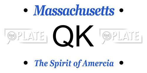 QK Massachusetts License Plate