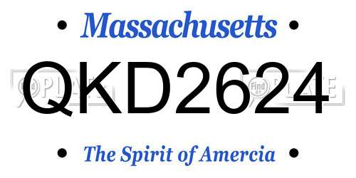 QKD2624 Massachusetts License Plate
