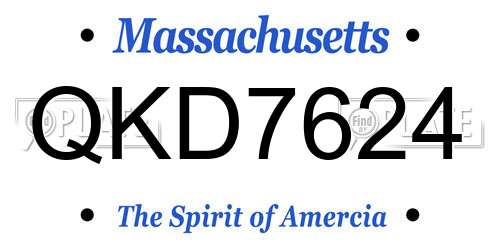 QKD7624 Massachusetts License Plate