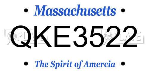 QKE3522 Massachusetts License Plate