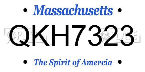 QKH7323 Massachusetts License Plate