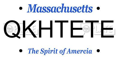 QKHTETE Massachusetts License Plate