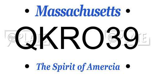QKRO39 Massachusetts License Plate