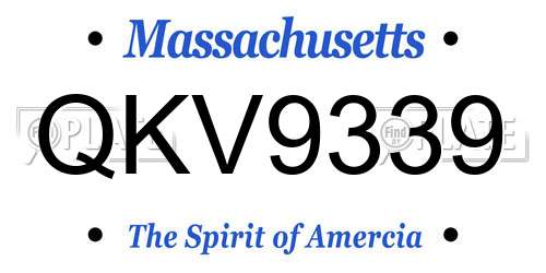QKV9339 Massachusetts License Plate