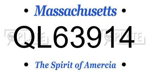 QL63914 Massachusetts License Plate