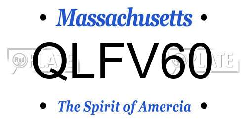 QLFV60 Massachusetts License Plate