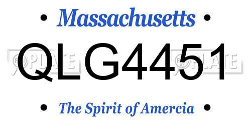 QLG4451 Massachusetts License Plate