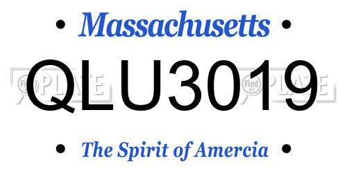 QLU3019 Massachusetts License Plate