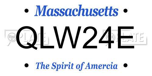 QLW24E Massachusetts License Plate