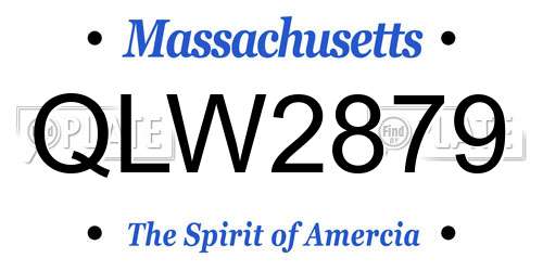 QLW2879 Massachusetts License Plate