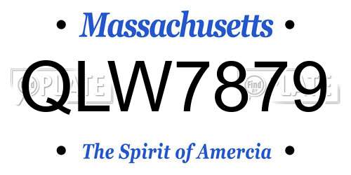 QLW7879 Massachusetts License Plate