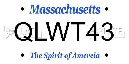 QLWT43 Massachusetts License Plate