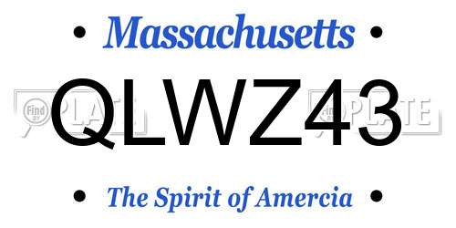 QLWZ43 Massachusetts License Plate