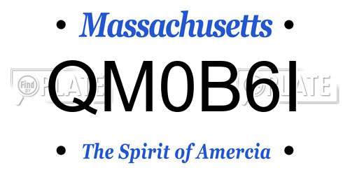 QM0B6I Massachusetts License Plate