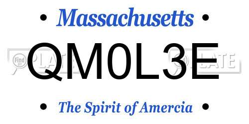 QM0L3E Massachusetts License Plate