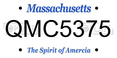 QMC5375 Massachusetts License Plate