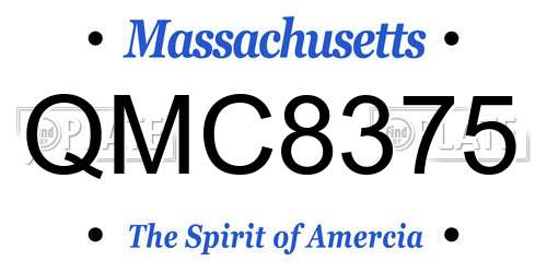 QMC8375 Massachusetts License Plate