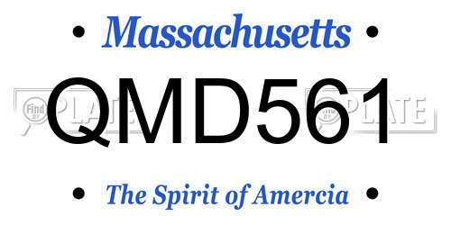 QMD561 Massachusetts License Plate