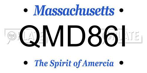 QMD86I Massachusetts License Plate