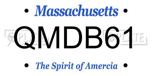 QMDB61 Massachusetts License Plate