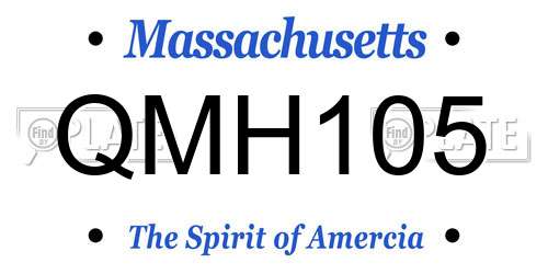 QMH105 Massachusetts License Plate