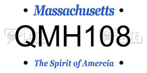 QMH108 Massachusetts License Plate