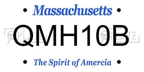 QMH10B Massachusetts License Plate