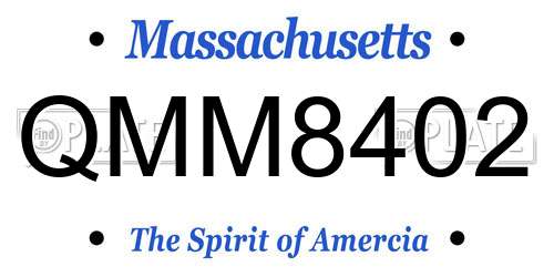 QMM8402 Massachusetts License Plate