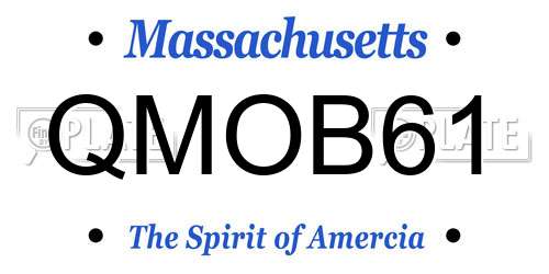 QMOB61 Massachusetts License Plate
