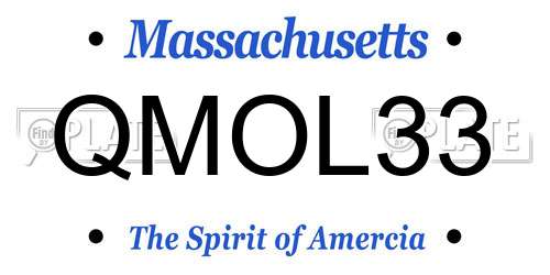 QMOL33 Massachusetts License Plate