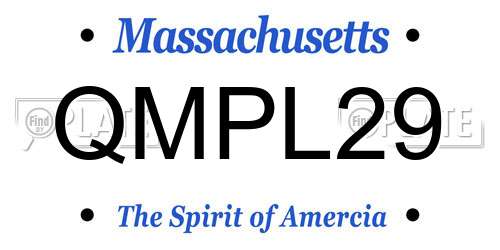 QMPL29 Massachusetts License Plate