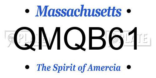 QMQB61 Massachusetts License Plate