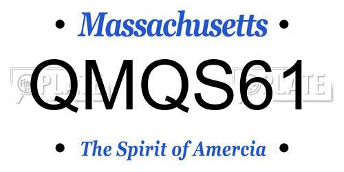 QMQS61 Massachusetts License Plate