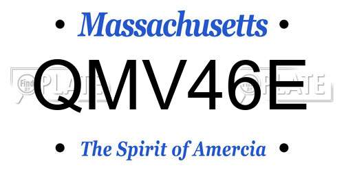 QMV46E Massachusetts License Plate