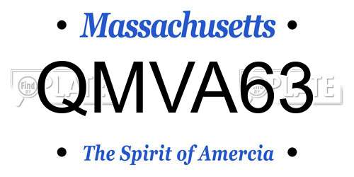 QMVA63 Massachusetts License Plate