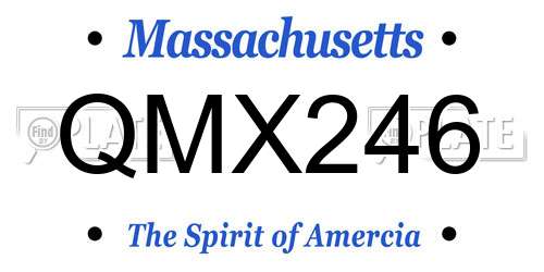 QMX246 Massachusetts License Plate
