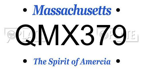 QMX379 Massachusetts License Plate